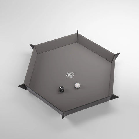 Gamegenic Magnetic Dice Tray Hexagonal - Black/Gray