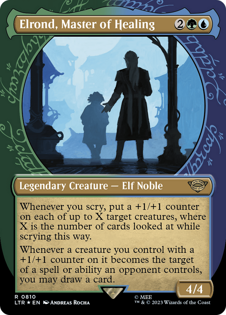Elrond, Master of Healing (LTR-810) - The Lord of the Rings: Tales of Middle-earth: (Showcase) (Borderless) Foil