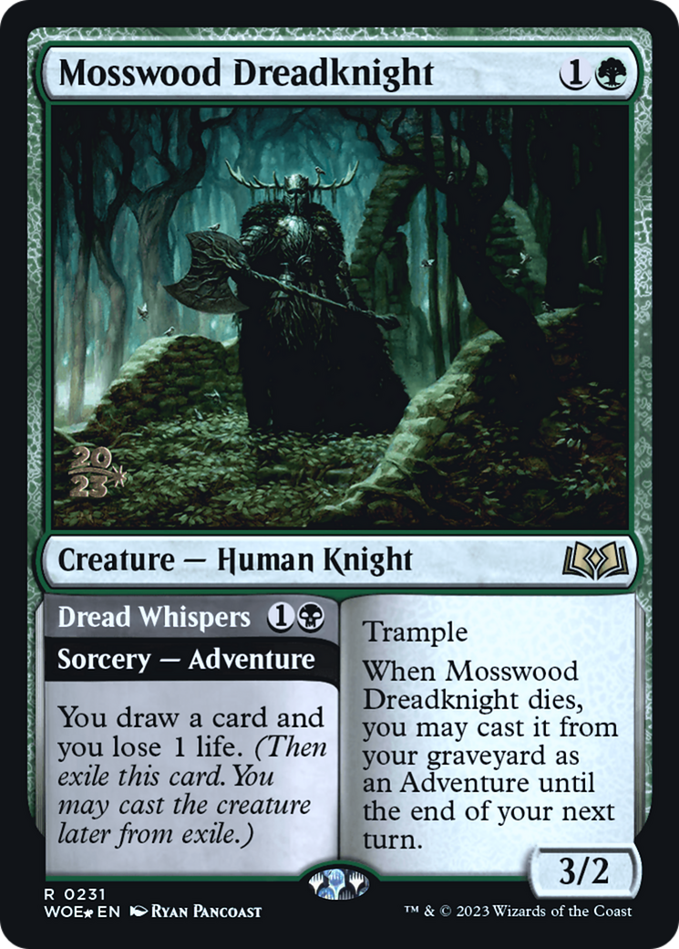 Mosswood Dreadknight // Dread Whispers (PRE-231) - Wilds of Eldraine Promos Foil
