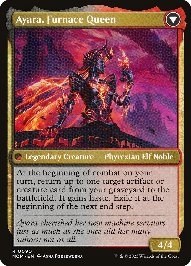 Ayara, Widow of the Realm // Ayara, Furnace Queen (MOM-090) - March of the Machine Foil