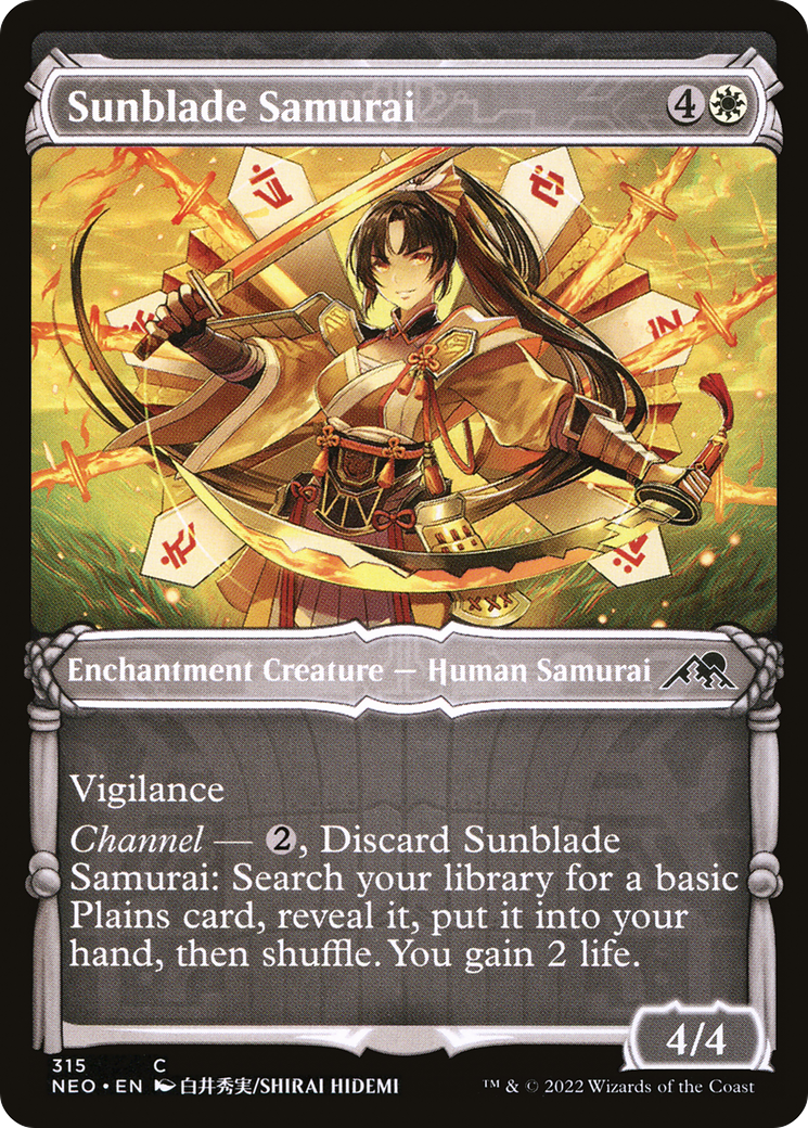 Sunblade Samurai (NEO-315) - Kamigawa: Neon Dynasty: (Showcase)