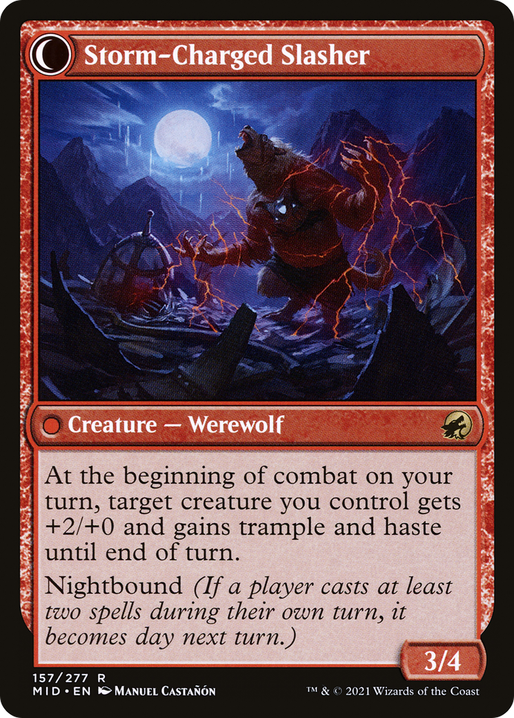 Reckless Stormseeker // Storm-Charged Slasher (MID-157) - Innistrad: Midnight Hunt: (Double Faced Transform)