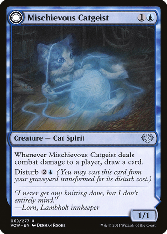 Mischievous Catgeist // Catlike Curiosity (VOW-069) - Innistrad: Crimson Vow: (Double Faced Transform)