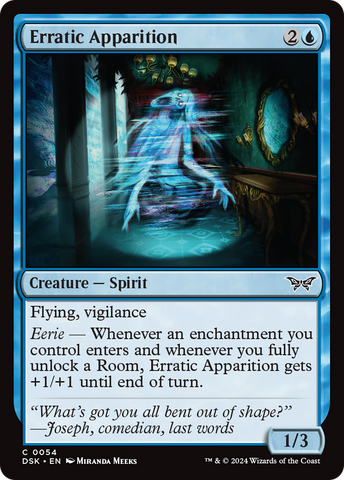 Erratic Apparition (DSK-054) - Duskmourn: House of Horror Foil
