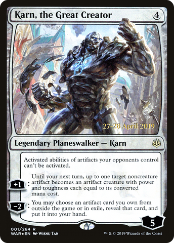 Karn, the Great Creator (PRE-01S) - War of the Spark Promos Foil