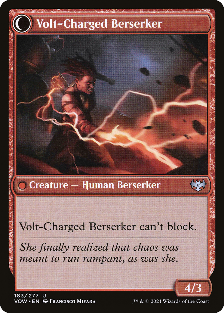Voltaic Visionary // Volt-Charged Berserker (VOW-183) - Innistrad: Crimson Vow: (Double Faced Transform) Foil