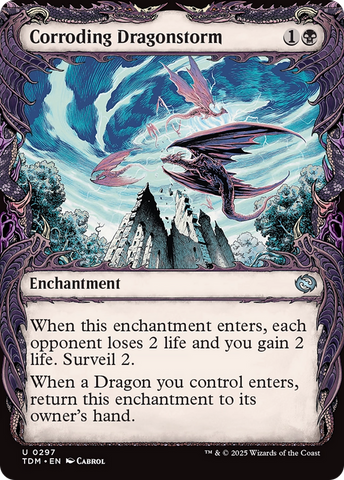 Corroding Dragonstorm (TDM-297) - Tarkir: Dragonstorm: (Showcase, enchantment)
