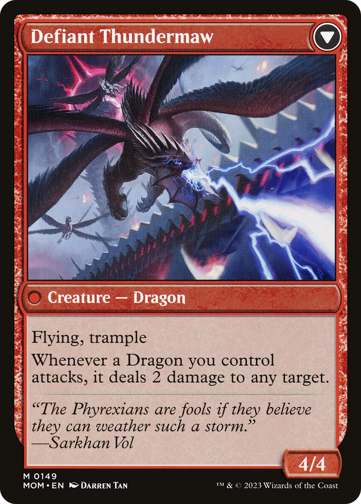 Invasion of Tarkir // Defiant Thundermaw (MOM-149) - March of the Machine Foil