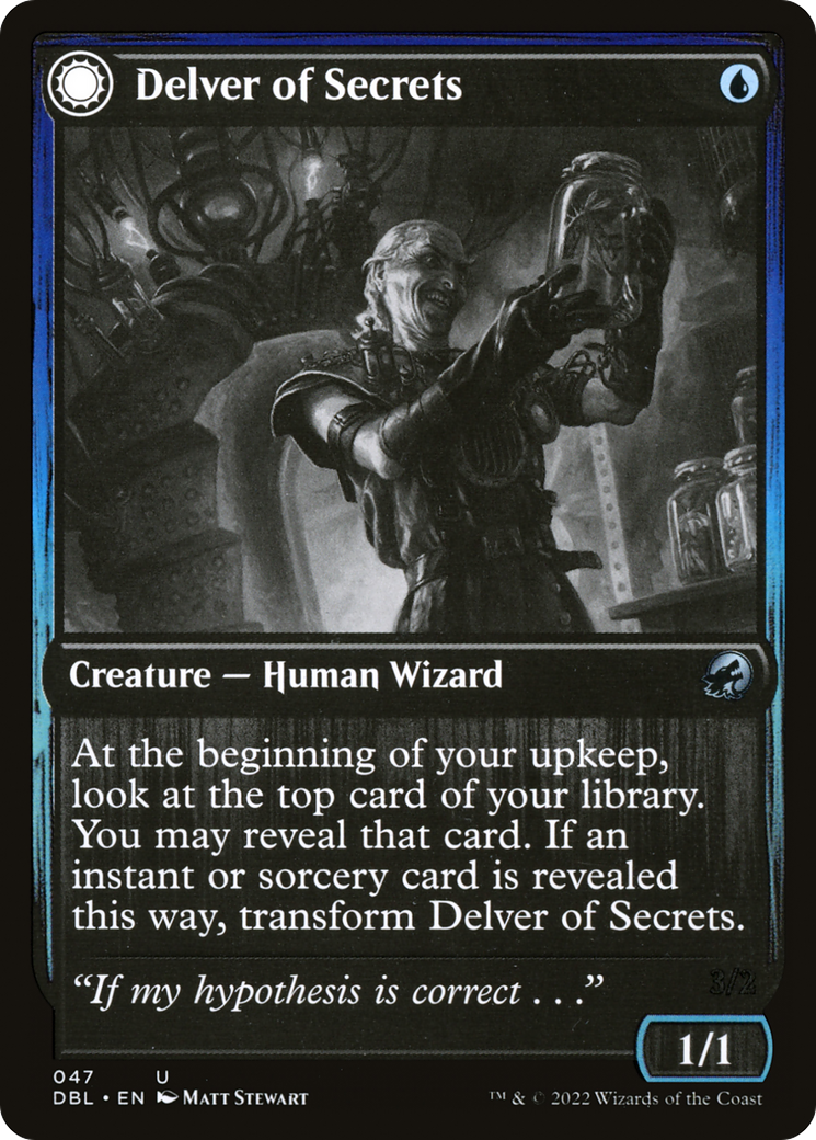 Delver of Secrets // Insectile Aberration (DBL-047) - Innistrad: Double Feature: (Double Faced Transform)