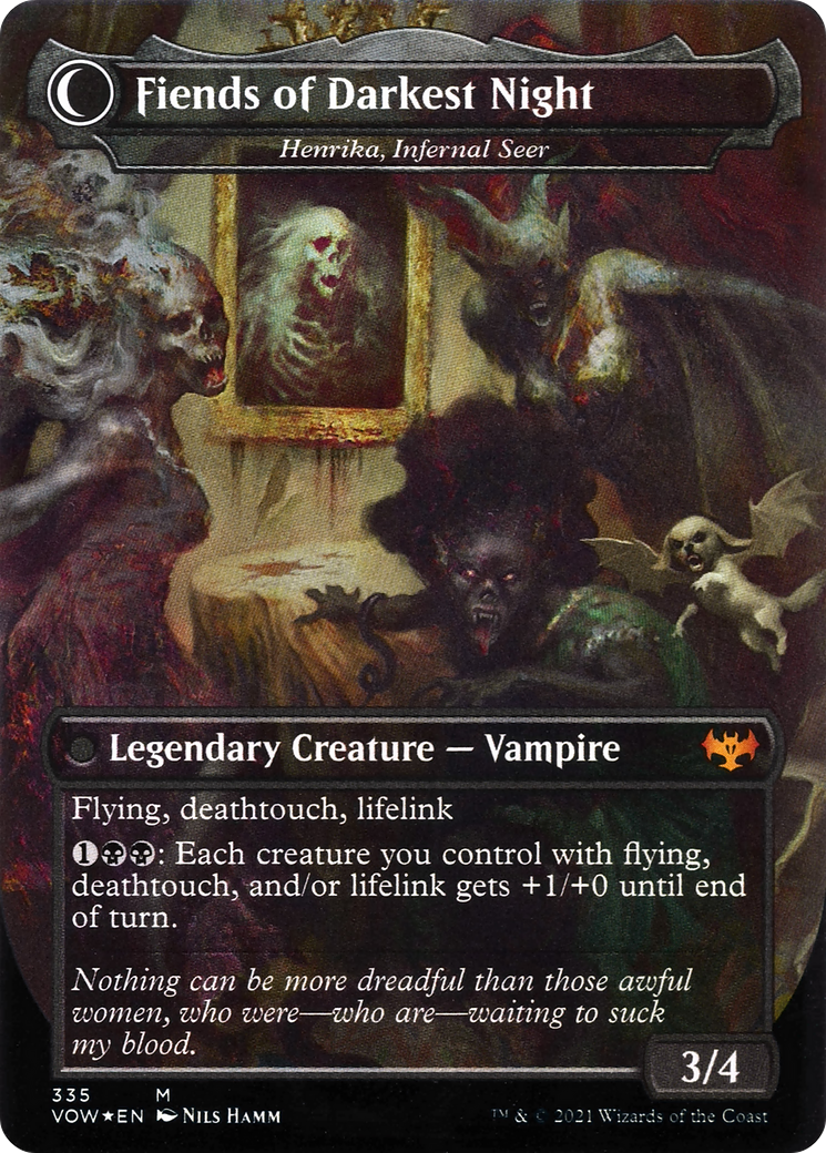 Henrika Domnathi // Henrika, Infernal Seer (VOW-335) - Innistrad: Crimson Vow: (Double Faced Transform) (Borderless) Foil