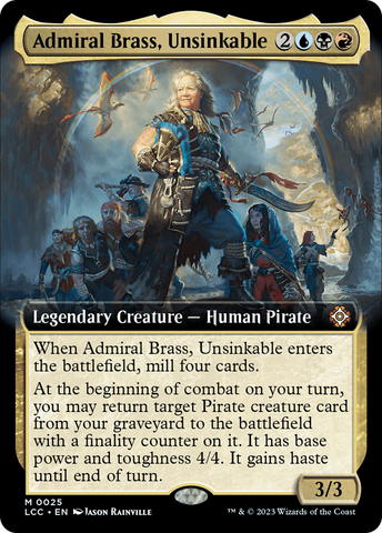 Admiral Brass, Unsinkable (LCC-025) - The Lost Caverns of Ixalan Commander: (Extended Art)