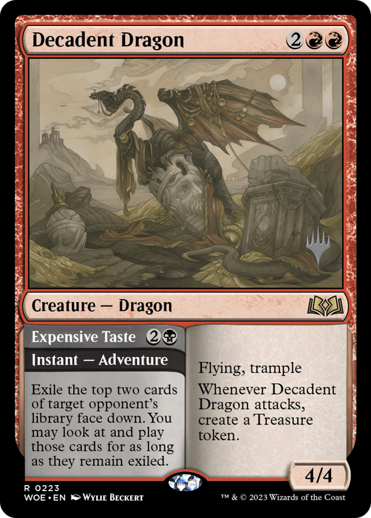 Decadent Dragon // Expensive Taste (PPWOE-223) - Wilds of Eldraine Promos