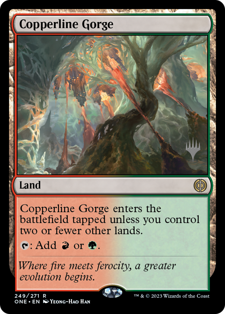 Copperline Gorge (PPONE-249P) - Phyrexia: All Will Be One Promos Foil