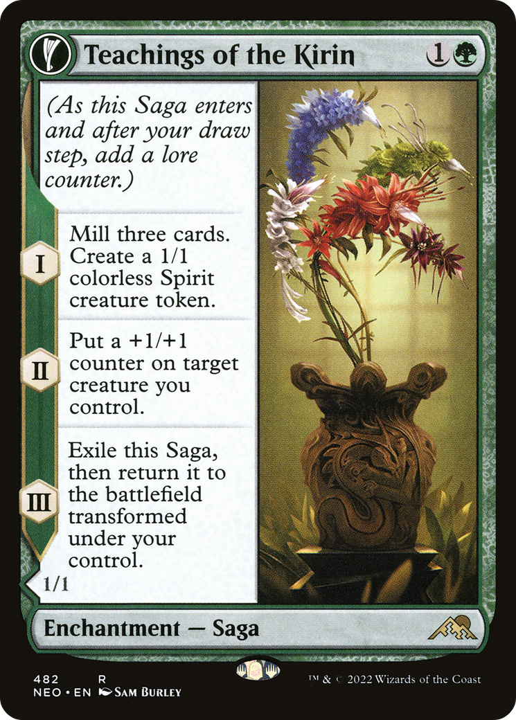 Teachings of the Kirin // Kirin-Touched Orochi (NEO-482) - Kamigawa: Neon Dynasty: (Extended Art, fandfc, enchantment) Foil