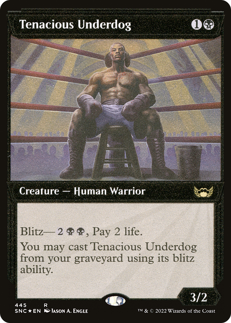 Tenacious Underdog (SNC-445) - Streets of New Capenna: (Showcase) Etched Foil