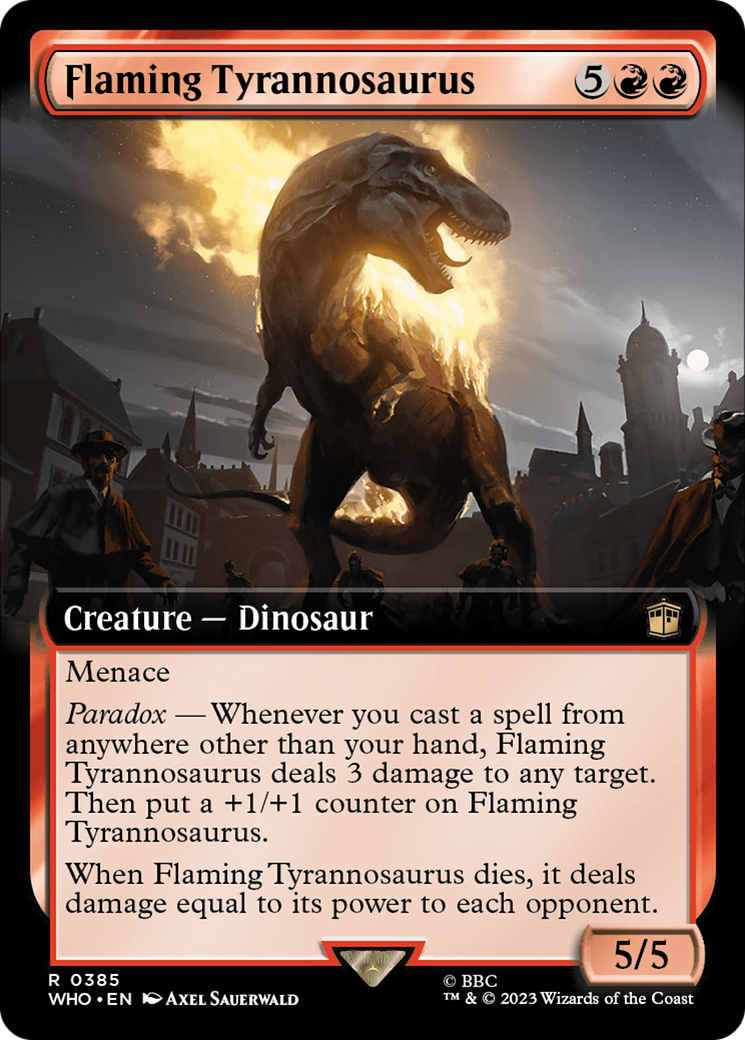 Flaming Tyrannosaurus (WHO-385) - Doctor Who: (Extended Art) Foil