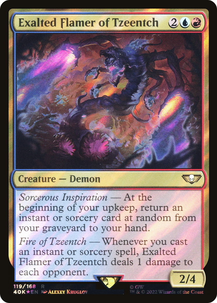 Exalted Flamer of Tzeentch (40K-119★) - Warhammer 40,000 Commander Foil