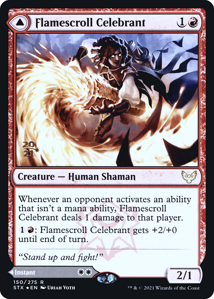 Flamescroll Celebrant // Revel in Silence (PRE-150) - Strixhaven: School of Mages Promos Foil