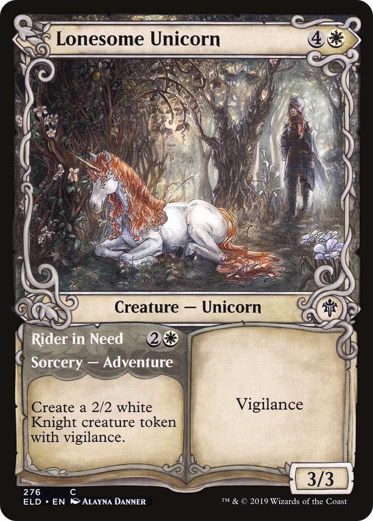 Lonesome Unicorn // Rider in Need (ELD-276) - Throne of Eldraine: (Showcase) Foil