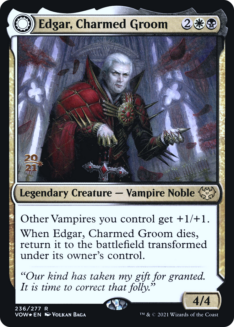 Edgar, Charmed Groom // Edgar Markov's Coffin (PRE-236S) - Innistrad: Crimson Vow Promos: (Double Faced Transform) Foil