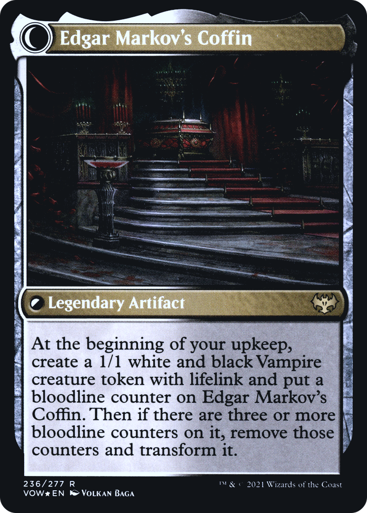 Edgar, Charmed Groom // Edgar Markov's Coffin (PRE-236S) - Innistrad: Crimson Vow Promos: (Double Faced Transform) Foil