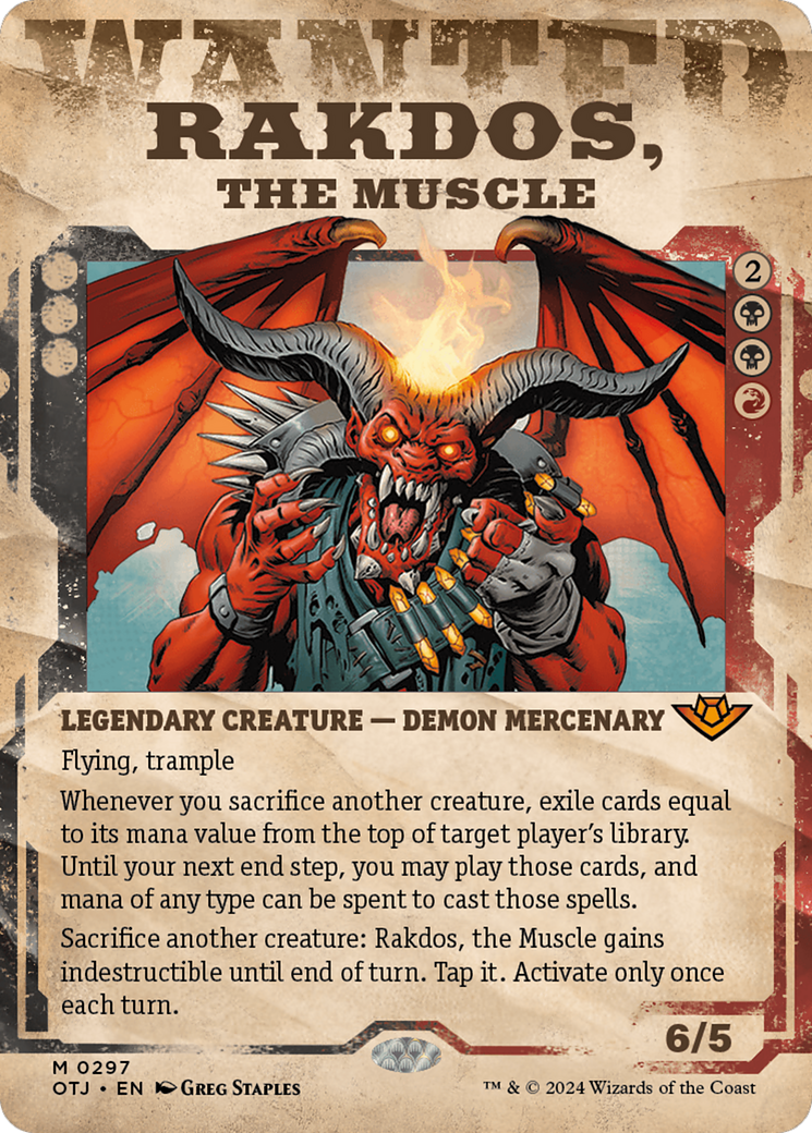 Rakdos, the Muscle (OTJ-297) - Outlaws of Thunder Junction: (Showcase) (Borderless)