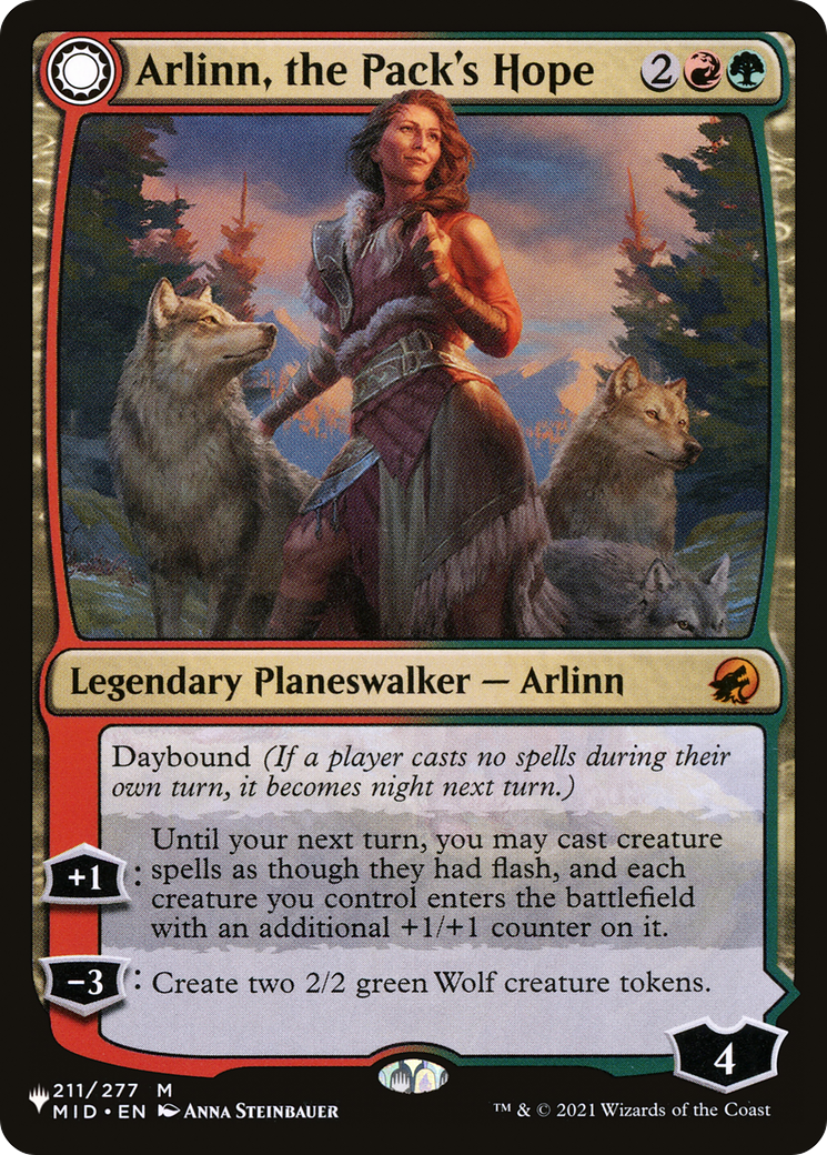 Arlinn, the Pack's Hope // Arlinn, the Moon's Fury (LIST-MID-211) - The List: (Double Faced Transform)