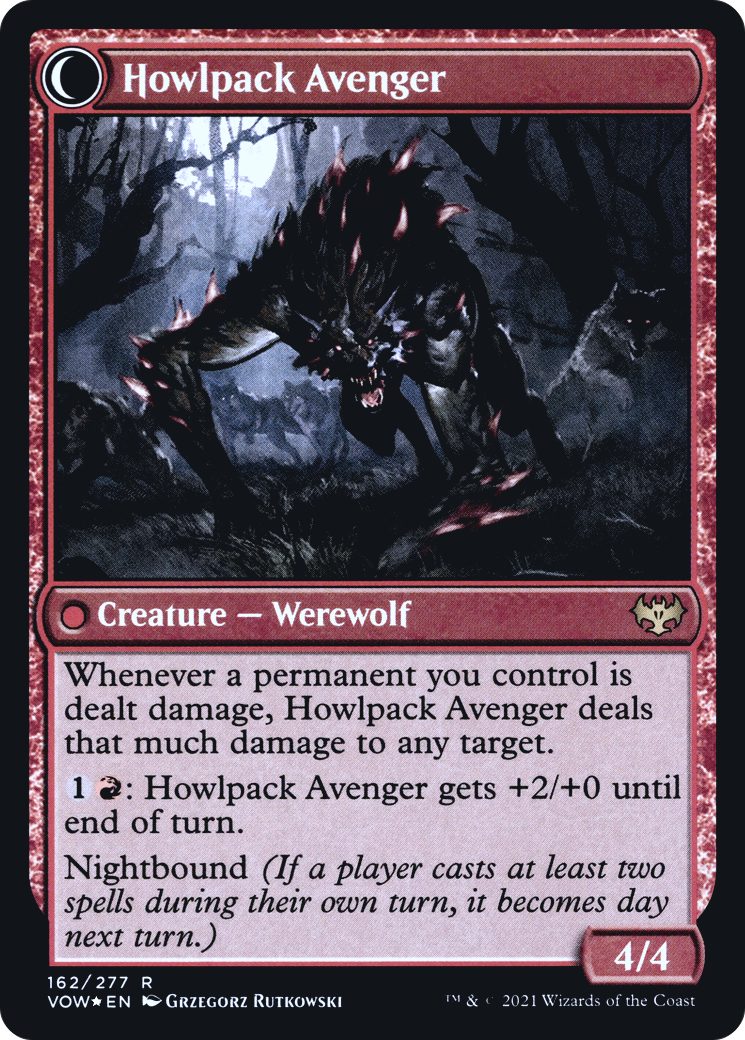 Ill-Tempered Loner // Howlpack Avenger (PRE-162S) - Innistrad: Crimson Vow Promos: (Double Faced Transform) Foil