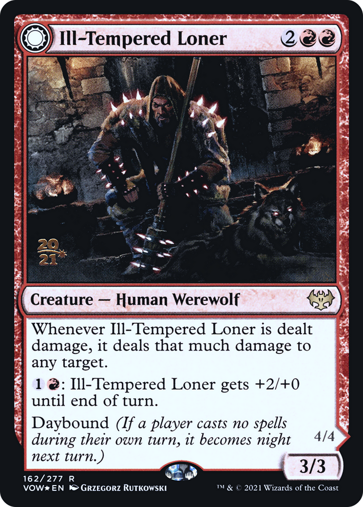 Ill-Tempered Loner // Howlpack Avenger (PRE-162S) - Innistrad: Crimson Vow Promos: (Double Faced Transform) Foil