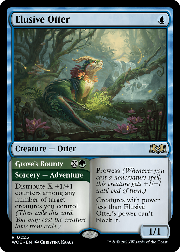 Elusive Otter // Grove's Bounty (WOE-225) - Wilds of Eldraine Foil