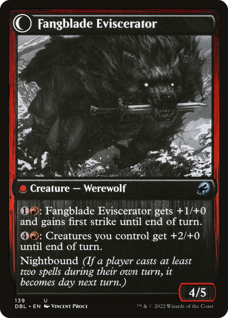 Fangblade Brigand // Fangblade Eviscerator (DBL-139) - Innistrad: Double Feature: (Double Faced Transform)