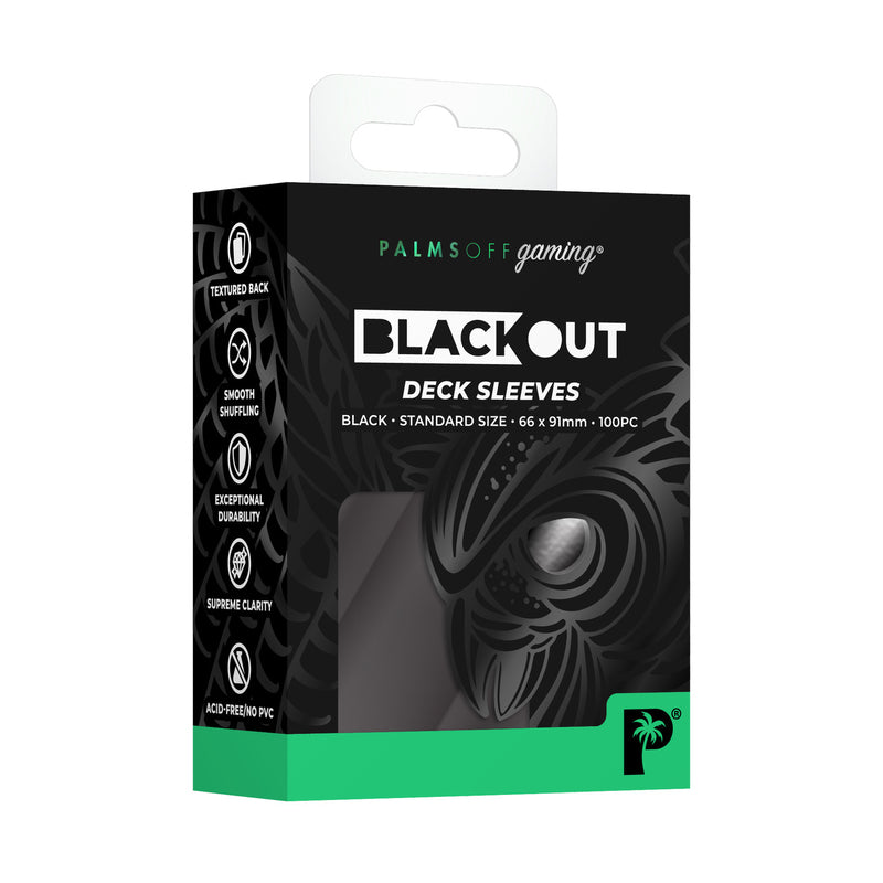 Palms Off Gaming Blackout Deck Sleeves Black - Standard Size