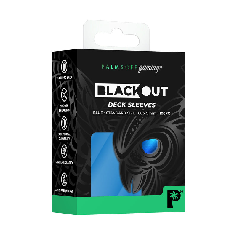 Palms Off Gaming Blackout Deck Sleeves Blue - Standard Size