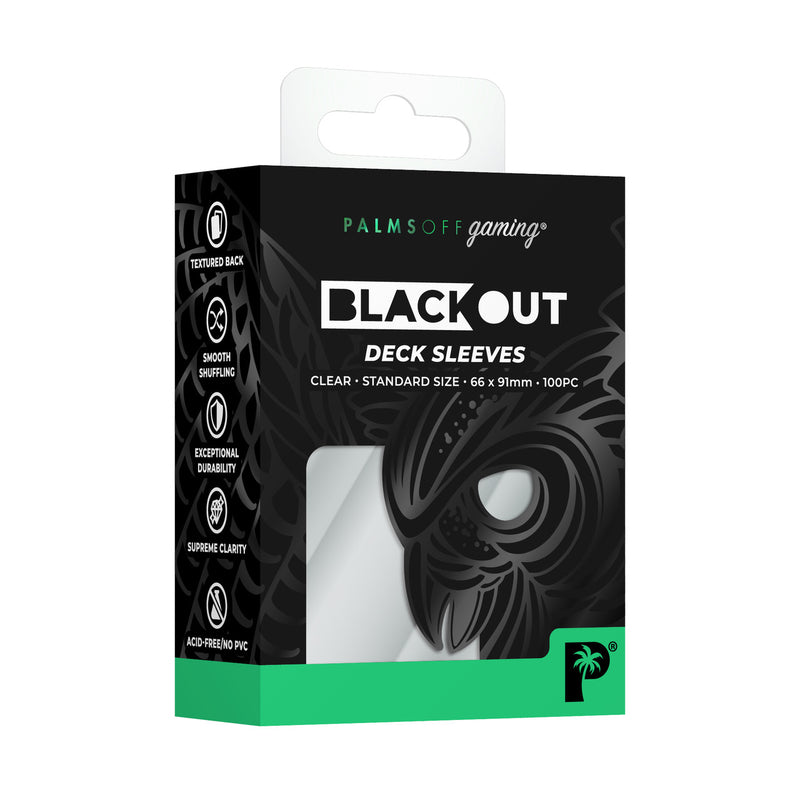 Palms Off Gaming Blackout Deck Sleeves Clear - Standard Size