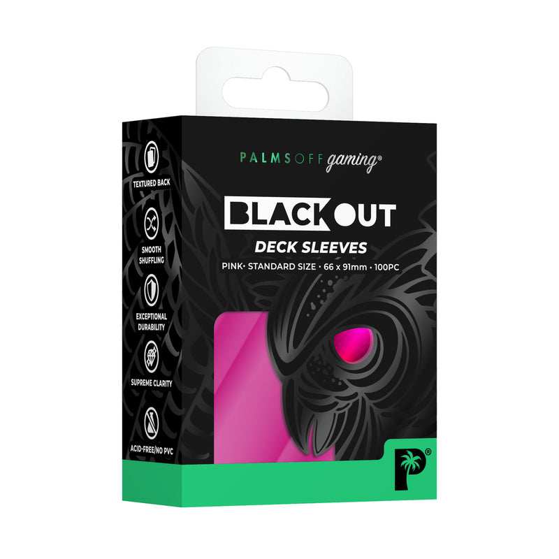 Palms Off Gaming Blackout Deck Sleeves Pink - Standard Size