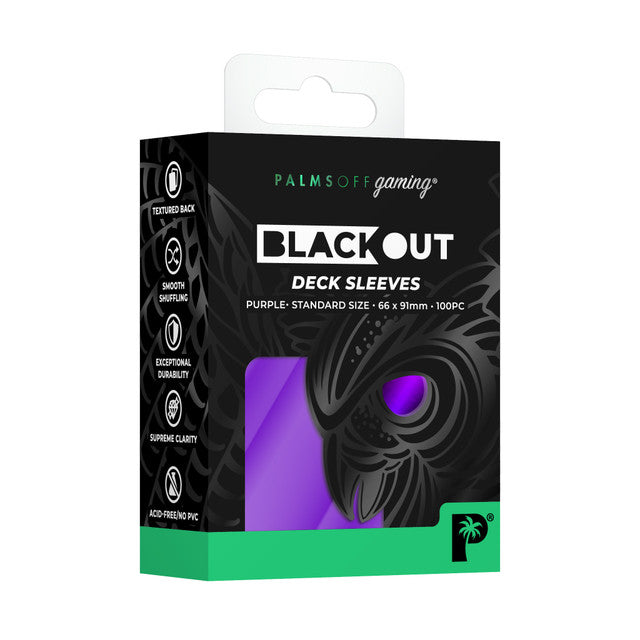 Palms Off Gaming Blackout Deck Sleeves Purple - Standard Size