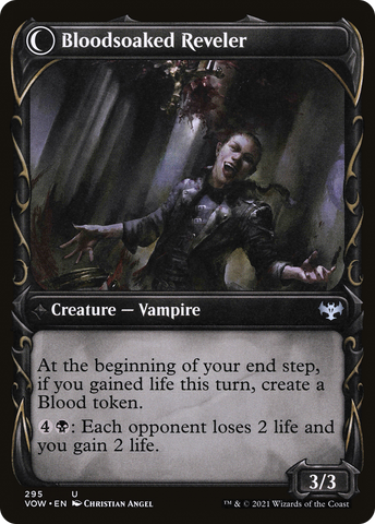 Restless Bloodseeker // Bloodsoaked Reveler (VOW-295) - Innistrad: Crimson Vow: (Showcase, Double Faced Transform)