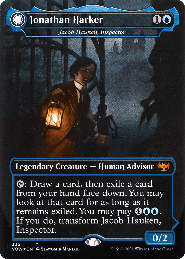 Jacob Hauken, Inspector // Hauken's Insight (VOW-332) - Innistrad: Crimson Vow: (Double Faced Transform) (Borderless) Foil