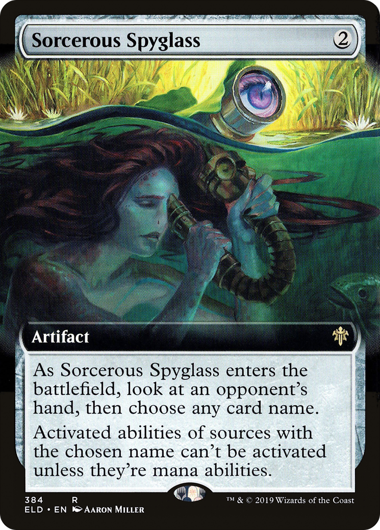 Sorcerous Spyglass (ELD-384) - Throne of Eldraine: (Extended Art) Foil