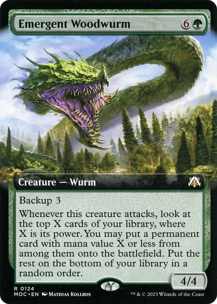 Emergent Woodwurm (MOC-124) - March of the Machine Commander: (Extended Art) Foil