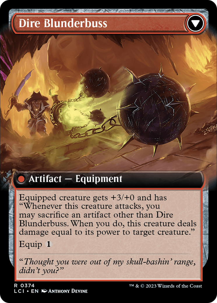 Dire Flail // Dire Blunderbuss (LCI-374) - The Lost Caverns of Ixalan: (Extended Art)