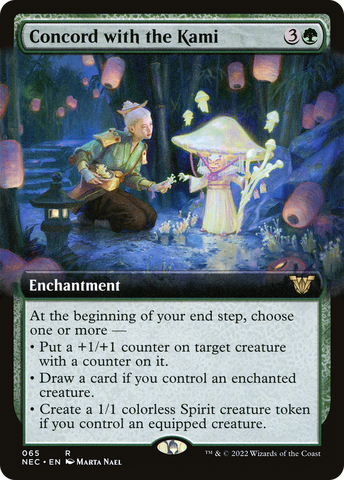 Concord with the Kami (NEC-065) - Neon Dynasty Commander: (Extended Art)