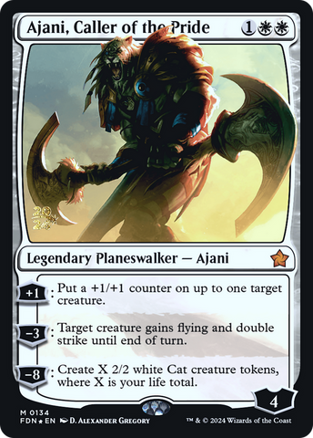 Ajani, Caller of the Pride (PRE-134) - Foundations Promos Foil