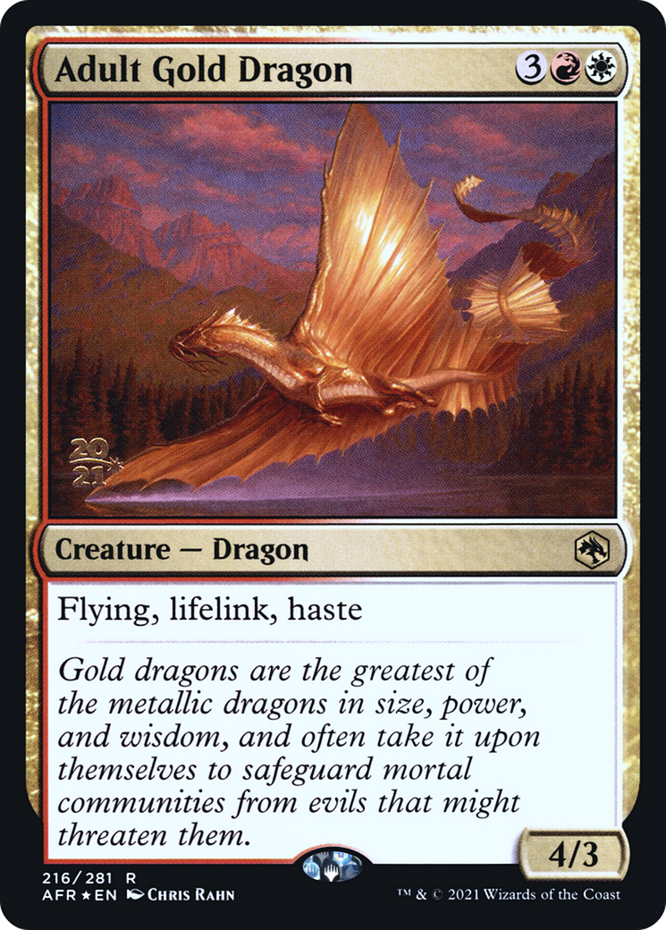 Adult Gold Dragon (PRE-216S) - Adventures in the Forgotten Realms Promos Foil