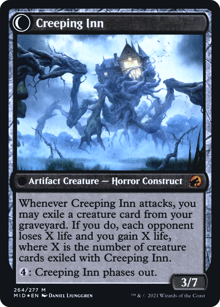 Hostile Hostel // Creeping Inn (PRE-264) - Innistrad: Midnight Hunt Promos: (Double Faced Transform) Foil