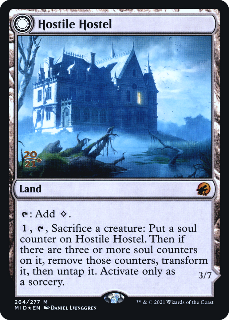 Hostile Hostel // Creeping Inn (PRE-264) - Innistrad: Midnight Hunt Promos: (Double Faced Transform) Foil