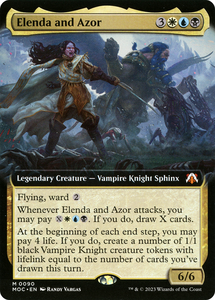 Elenda and Azor (MOC-090) - March of the Machine Commander: (Extended Art) Foil