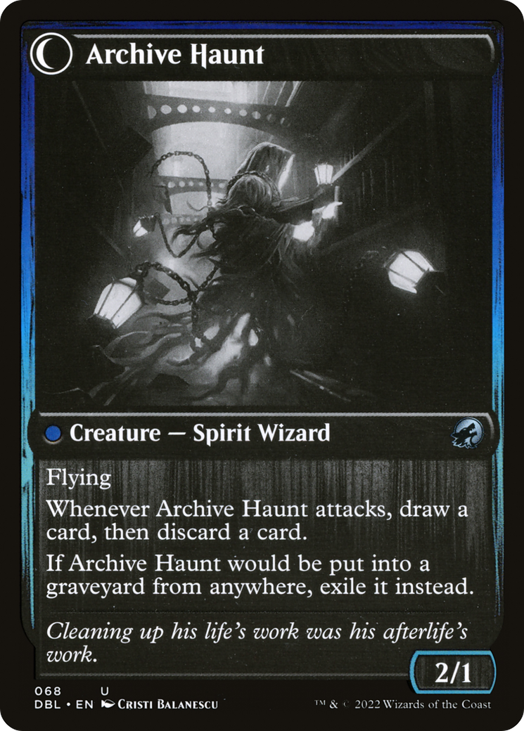Overwhelmed Archivist // Archive Haunt (DBL-068) - Innistrad: Double Feature: (Double Faced Transform) Foil