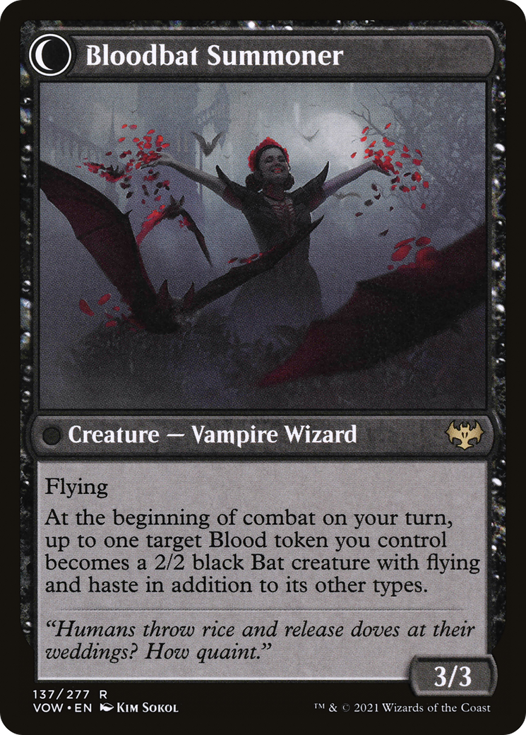 Voldaren Bloodcaster // Bloodbat Summoner (VOW-137) - Innistrad: Crimson Vow: (Double Faced Transform) Foil