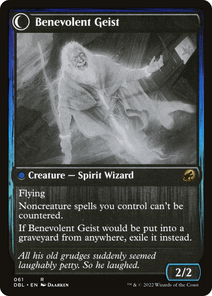 Malevolent Hermit // Benevolent Geist (DBL-061) - Innistrad: Double Feature: (Double Faced Transform) Foil
